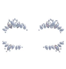 Silberne selbstklebende Strasssteine fürs Gesicht