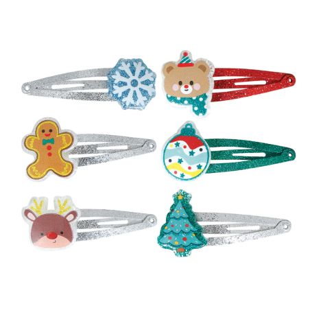 SET MIT 6 SORTIERTEN WEIHNACHTS HAARSPANGEN
