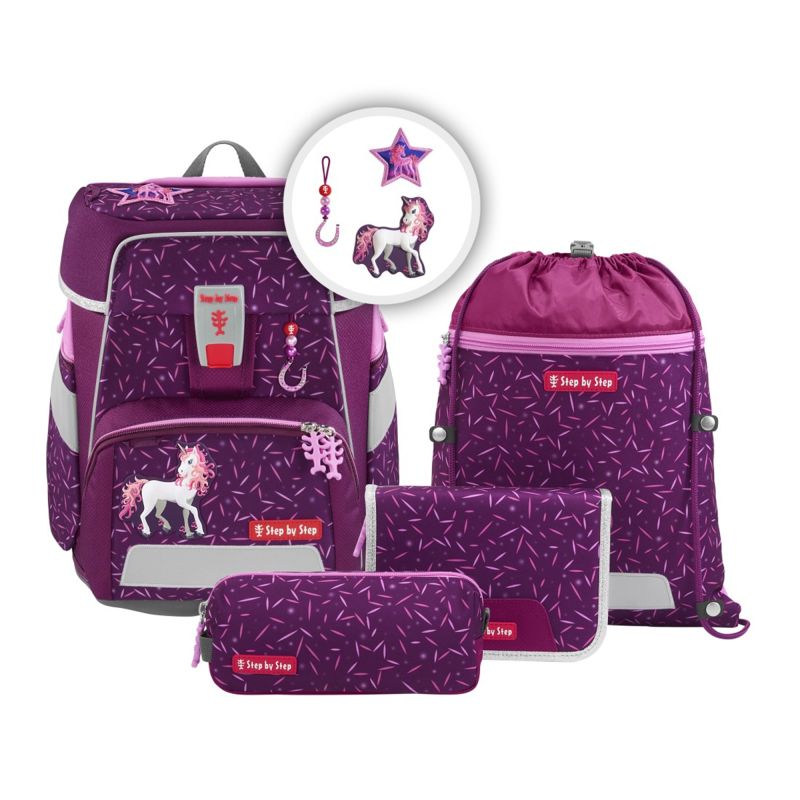 hama SPACE Schulranzen-Set 'Pretty Unicorn Nuala' – 5-teilig – Magisch & Ergonomisch