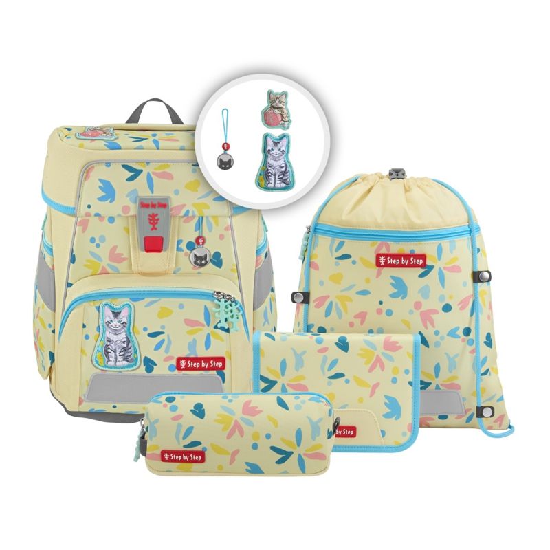 hama SPACE Schulranzen-Set 'Cat Lily' – 5-teilig – Niedliches Katzenmotiv & Ergonomisch