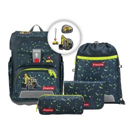 hama CLOUD Schulranzen-Set 'Bagger Rocco' – 4-teilig – Ultraleicht & Flexibel
