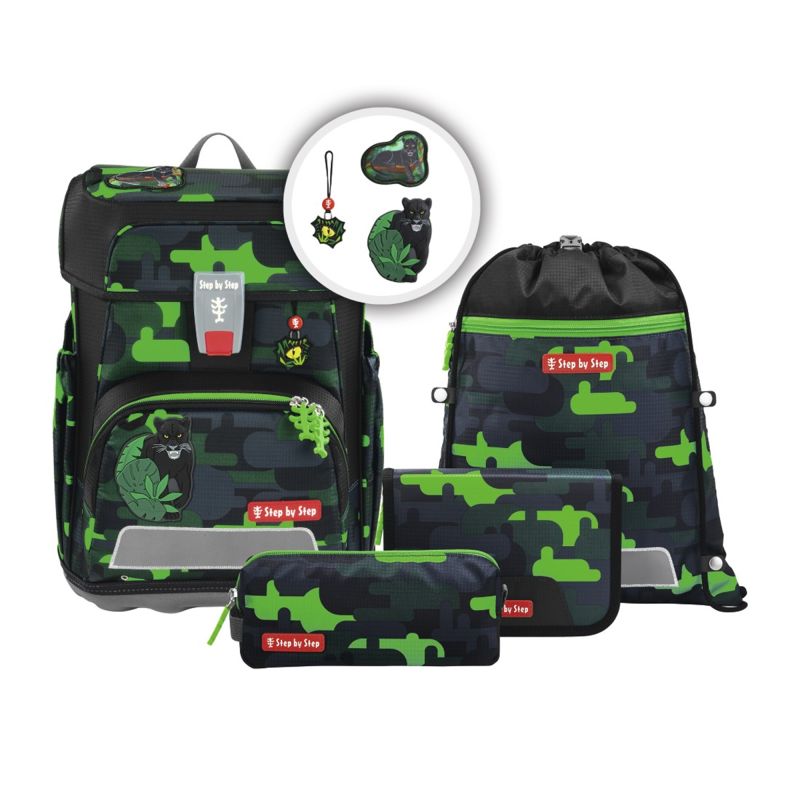 hama CLOUD Schulranzen-Set 'Black Cat Chico' – 4-teilig – Leicht & Ergonomisch