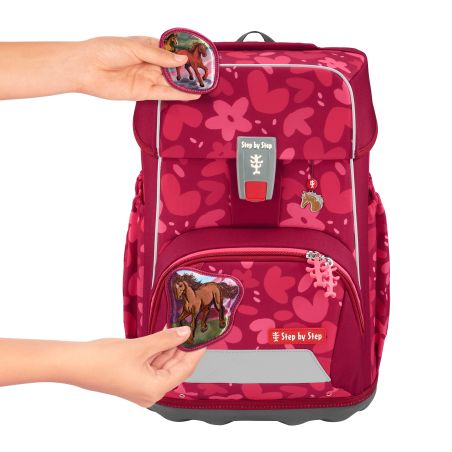 hama GIANT Schulranzen-Set Wild Horse Nora 5-teilig – Ergonomisch & Sicher (4047443539069)