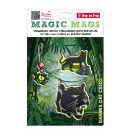 Step by Step® MAGIC MAGS Danger Cat Chiko – Schulranzen Zubehör, magnetisch | 2 Applikationen & 1 Anhänger