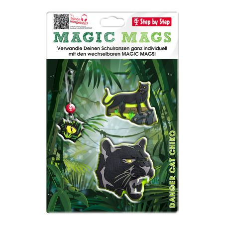 Step by Step® MAGIC MAGS Danger Cat Chiko – Schulranzen Zubehör, magnetisch | 2 Applikationen & 1 Anhänger
