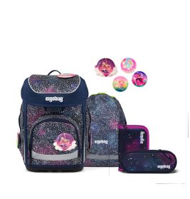 ergobag Schulranzen-Set cubo Bärlaxy – Mitwachsend & Nachhaltig für den Schulstart