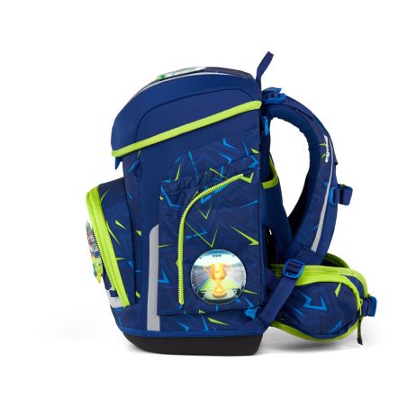 ergobag cubo Schulranzen-Set SpitzenreitBär blau - Mitwachsend, ergonomisch & sicher | 5-teilig