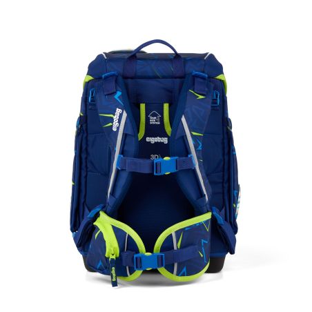 ergobag cubo Schulranzen-Set SpitzenreitBär blau - Mitwachsend, ergonomisch & sicher | 5-teilig