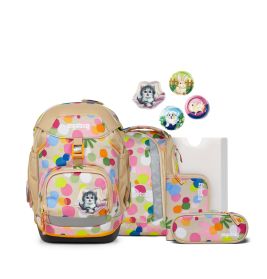 Fond of pack Schulrucksack-Set Flower PowBär - 6-teilig, ergonomisch & mitwachsend (Beige) | EAN 4057081218349