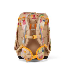 ergobag cubo Schulranzen-Set Flower PowBär beige - Mitwachsend, ergonomisch & nachhaltig | 5-teilig