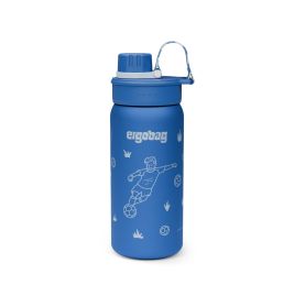 ergobag® Fußball Edelstahl Trinkflasche 500ml - Auslaufsicher, BPA-frei