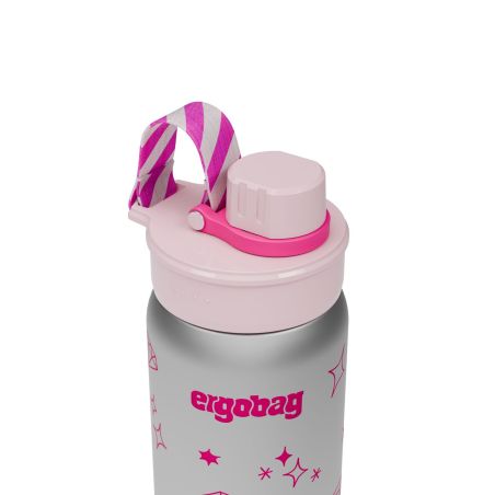 ergobag® Glitzer Edelstahl Trinkflasche 500ml - Auslaufsicher, BPA-frei