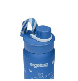 ergobag® Fußball Edelstahl Trinkflasche 500ml - Auslaufsicher, BPA-frei