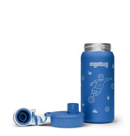 ergobag® Fußball Edelstahl Trinkflasche 500ml - Auslaufsicher, BPA-frei