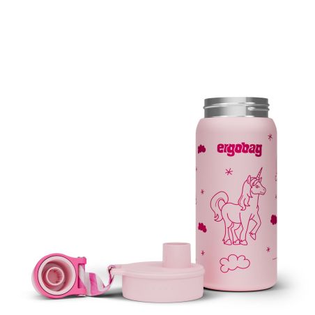 ergobag® Einhorn Edelstahl Trinkflasche 500ml - Auslaufsicher, BPA-frei
