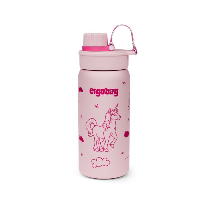 ergobag® Einhorn Edelstahl Trinkflasche 500ml - Auslaufsicher, BPA-frei