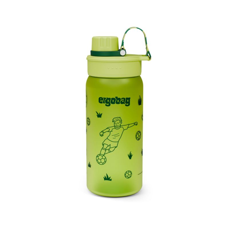 ergobag® Fußball Trinkflasche 0,55L – Schule & Sport, BPA-frei, auslaufsicher