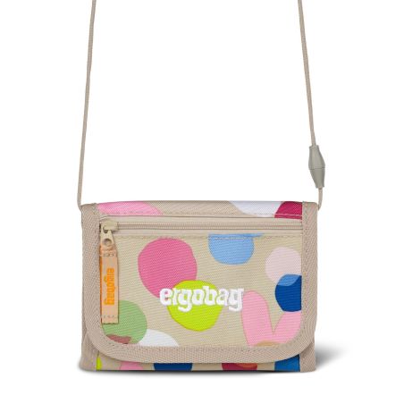 ergobag® Brustbeutel Flower PowBär – Schlüssel & Geld sicher verstaut, wasserabweisend, Beige
