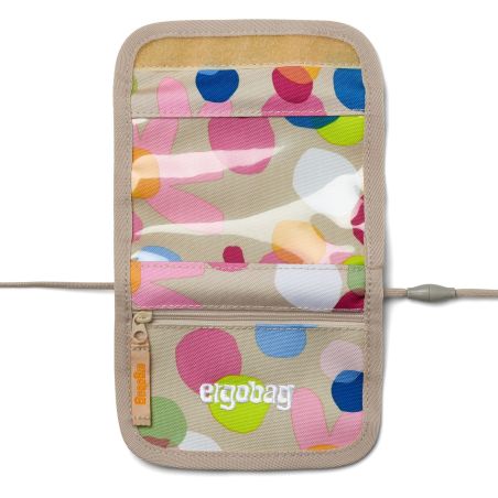 ergobag® Brustbeutel Flower PowBär – Schlüssel & Geld sicher verstaut, wasserabweisend, Beige
