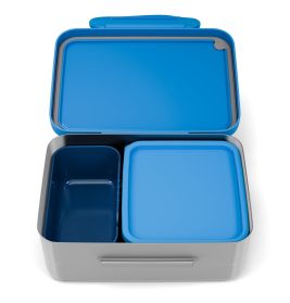 ergobag Sterne Edelstahl Brotdose: BPA-frei, Trennfach, Snack-Box für Schule & Freizeit