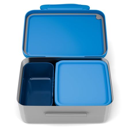 ergobag Sterne Edelstahl Brotdose: BPA-frei, Trennfach, Snack-Box für Schule & Freizeit