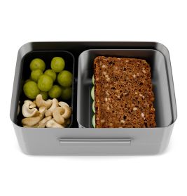 ergobag Gewitter Edelstahl Brotdose: BPA-frei, Trennfach, Snack-Box für Schule & Freizeit