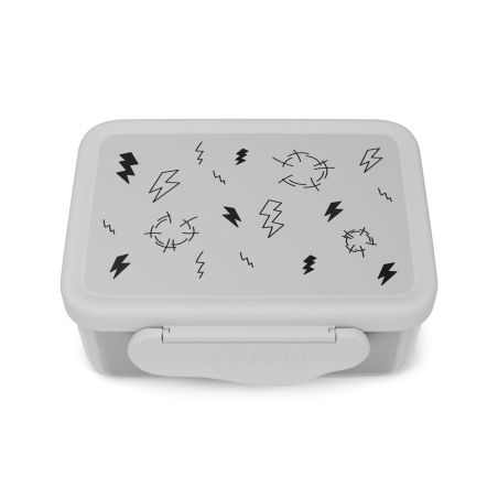 ergobag Gewitter Edelstahl Brotdose: BPA-frei, Trennfach, Snack-Box für Schule & Freizeit