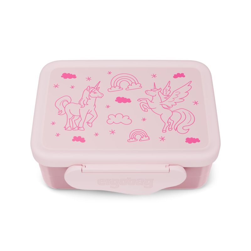 ergobag Einhorn Edelstahl Brotdose: BPA-frei, Trennfach, Snack-Box | Kindgerecht
