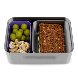 ergobag Schmetterling Edelstahl Brotdose: BPA-frei, Trennfach, Snack-Box für Schule & Freizeit