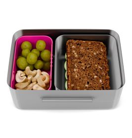 ergobag Glitzer Edelstahl Brotdose mit Trennfächern | BPA-frei & langlebig