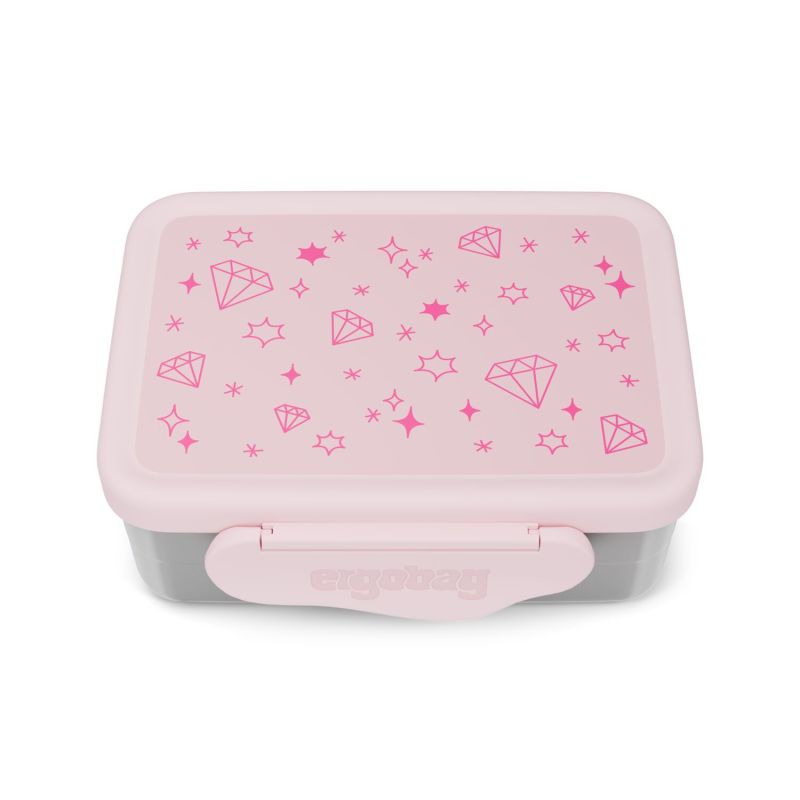 ergobag Glitzer Edelstahl Brotdose mit Trennfächern | BPA-frei & langlebig