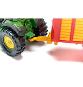 SIKU 1650 John Deere Traktor mit Silagewagen | Metallmodell | Heckklappe öffenbar | Ab 3 Jahre