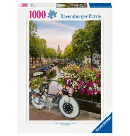Ravensburger Puzzle Fahrrad & Blumen Amsterdam 1000 Teile – Holland-Motiv ab 14
