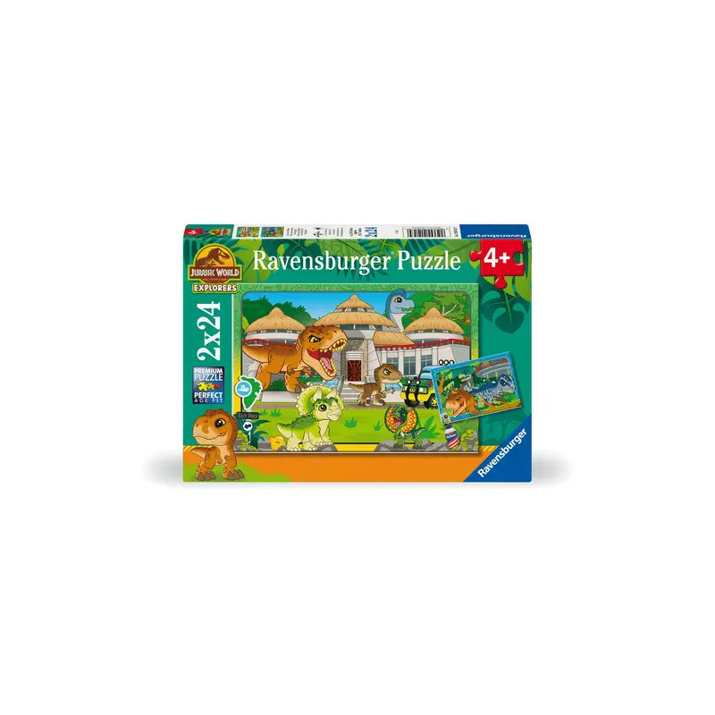 Ravensburger Puzzle Jurassic World Explorer – 2x24 Teile Dinosaurier ab 4 Jahren
