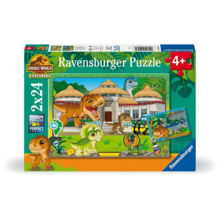 Ravensburger Puzzle Jurassic World Explorer – 2x24 Teile Dinosaurier ab 4 Jahren