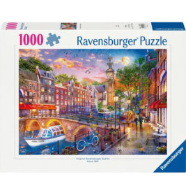 Ravensburger Puzzle Sonnenuntergang Amsterdam 1000 Teile | Magische Abendstimmung