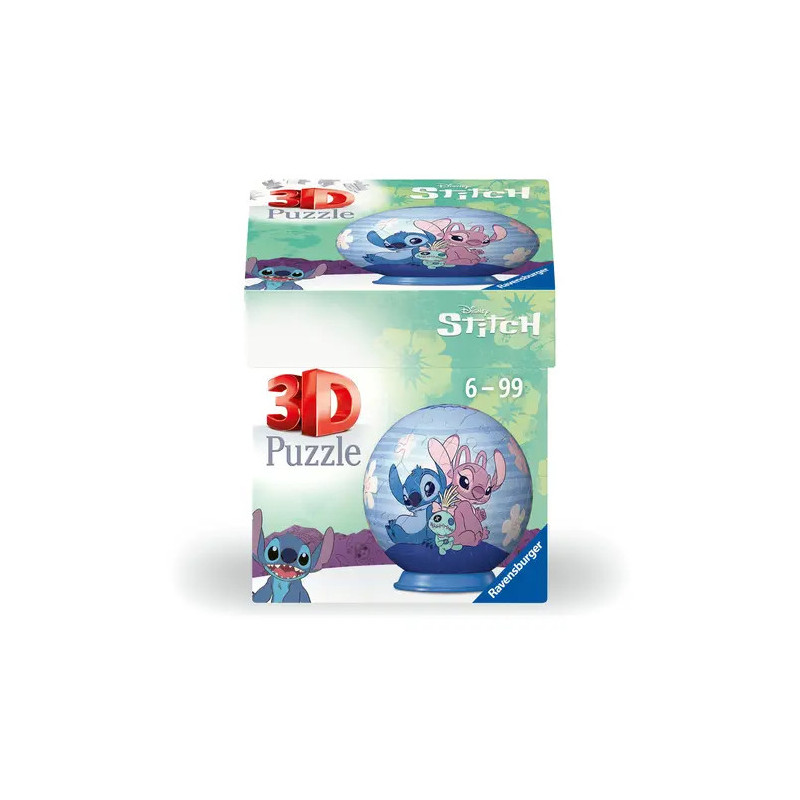 3D-Puzzle-Box mit Stitch-Motiven von Ravensburger, empfohlen für Kinder ab 6 Jahren bis Erwachsene.