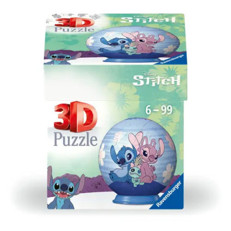 3D-Puzzle-Box mit Stitch-Motiven von Ravensburger, empfohlen für Kinder ab 6 Jahren bis Erwachsene.