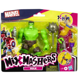 Marvel Mix Mashers Hulk Figurenset in Verpackung mit Zubehör wie Streitkolben und Dreizack.