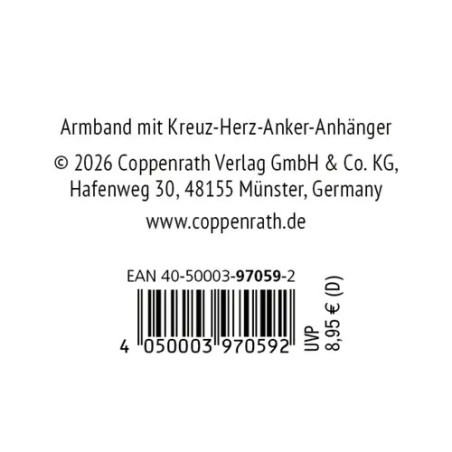 Armband mit Kreuz-Herz-Anker- Anhänger