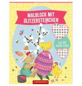 Malblock mit Glitzersteinchen