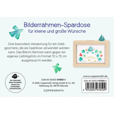 Bilderrahmen-Spardose - Möge