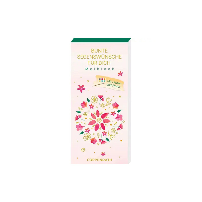 Deutsches Blumen-Ausmalbuch Bunte Segenswünsche für Dich von Coppenrath in Pastellfarben.