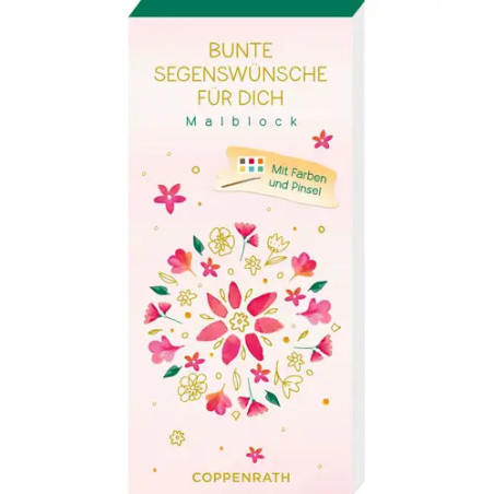 Deutsches Blumen-Ausmalbuch Bunte Segenswünsche für Dich von Coppenrath in Pastellfarben.