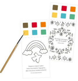 Mini-Malblock m. Farben/Pinsel