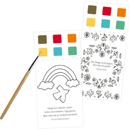 Mini-Malblock m. Farben/Pinsel