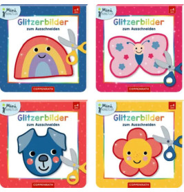 Mini Künstler Glitzerbilder zu m Ausschneiden