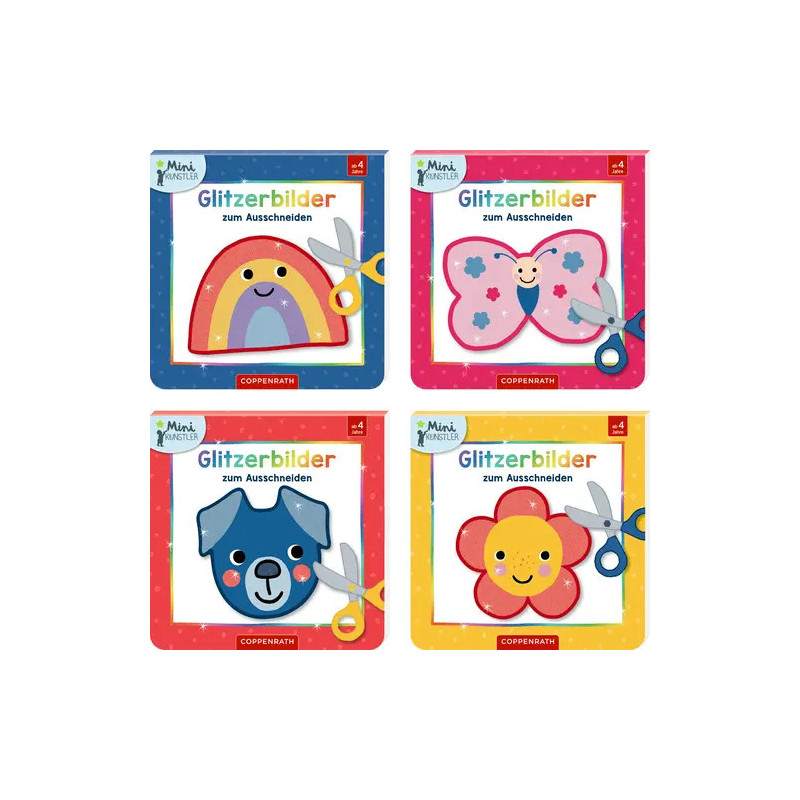 Mini Künstler Glitzerbilder zu m Ausschneiden