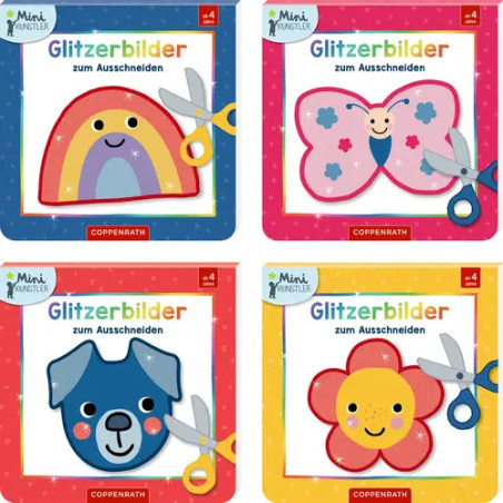 Mini Künstler Glitzerbilder zu m Ausschneiden
