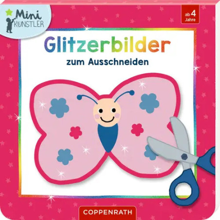 Mini Künstler Glitzerbilder zu m Ausschneiden